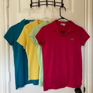 Great Condition Lacoste Women’s Polo Shirts (set of 4) size S